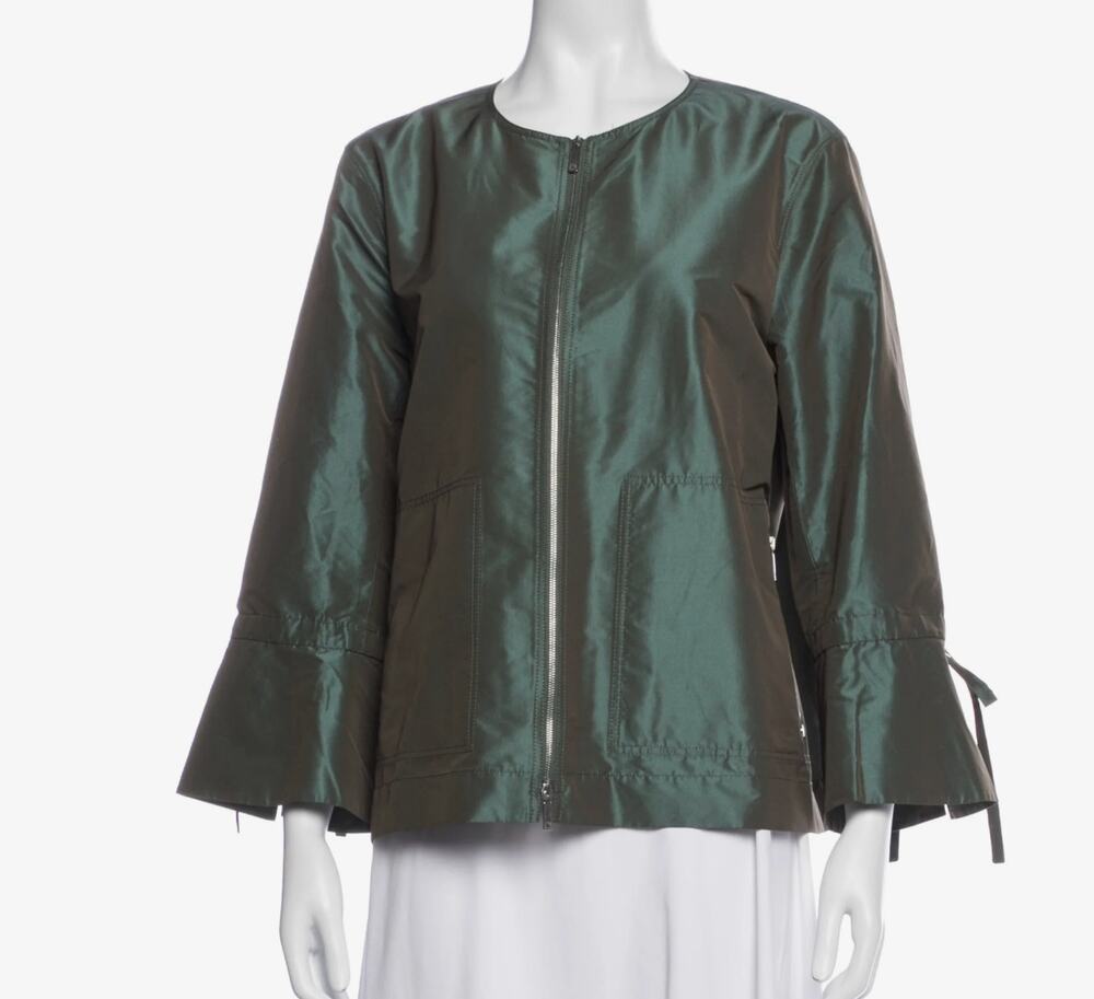 $998 NWOT Lafayette 148 NY iridescent green jacket sz M